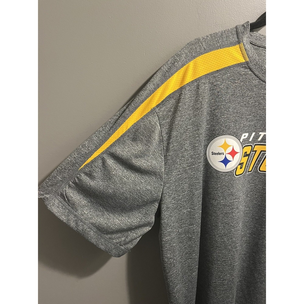 NFL Pittsburgh Steelers Football Shirt Mens 2XL Gray 100% Polyester Short Sleeve - Picture 6 of 9